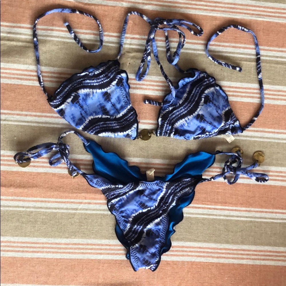SOFIA by ViX Blue and Black Bikini